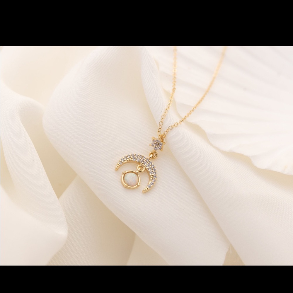 Opal Cubic Zirconia Gold Fill Necklace